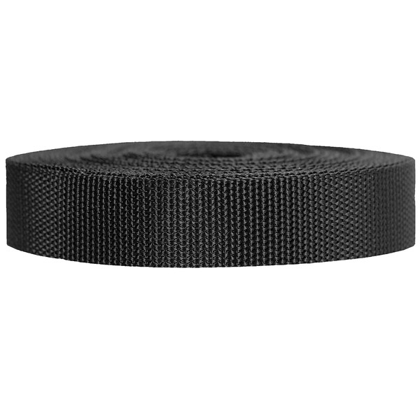 Strapworks Heavyweight Polypropylene Webbing - Heavy Duty Poly Strapping for Outdoor DIY Gear Repair, 3/4 Inch x 10 Yards, Black