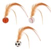 Bouncing Cat Ball with Feather - Rubber Cat Pounce Toy