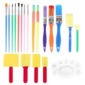 20 Pieces Kids Painting Tools Set Kids Paint Brushes Art Brushes Beginner Painting Tools Brush Bristles Painting Brushes Suitable for Kids Painting and Art Projects (Color)