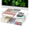 OPNICE Acrylic Clear Desk Organizers and Accessories, 2-Tier Computer Monitor