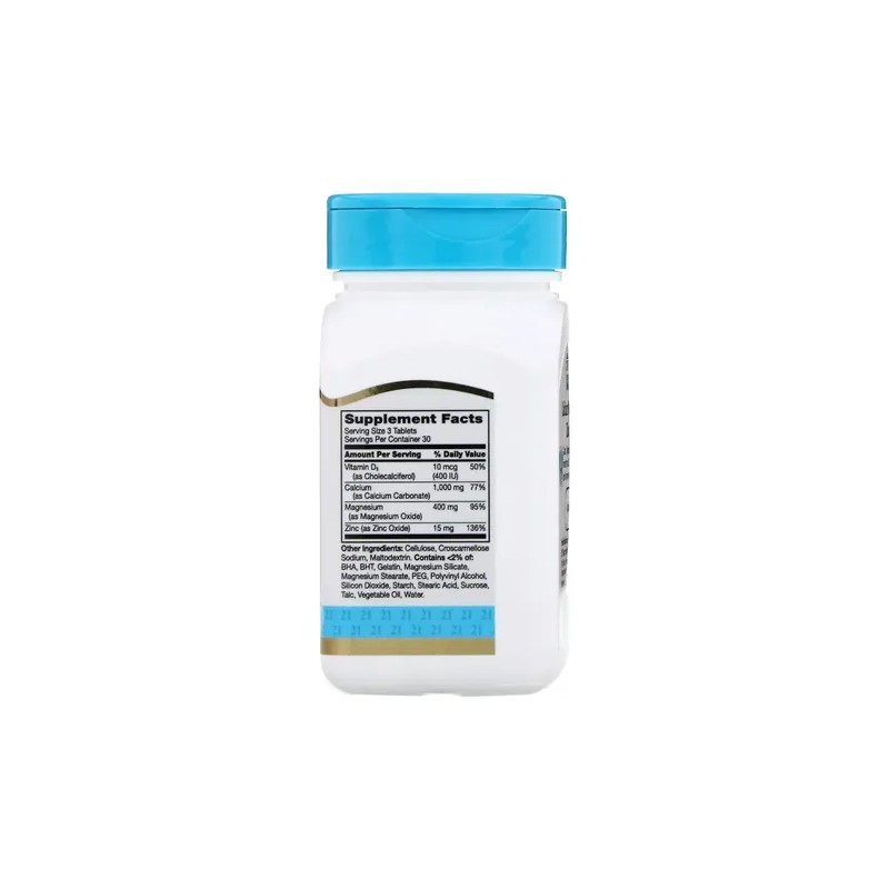 21st Century Calcio Magnesio Zinc Tabletas Sabor