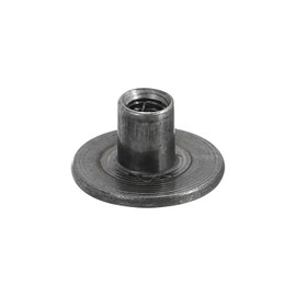 uxcell M4 T-Nuts, 12pcs Carbon Steel Tee Nut Round Base Weld Nuts 8mm Height Through Hole Flange Insert Female Thread Plate Nuts, Dark Gray