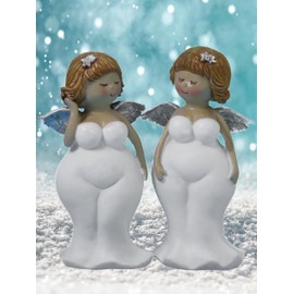 Pommerntraum ® Set of 2 decorative figures, collectible figures, guardian angel, chubby ladies, lush Nanas Rubens figures, Rubenengel (Leyla + Lilly)