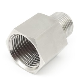 AHFMANG 3PCS Stainless Steel 304 Pipe Fitting 3/8" Male NPT x 1/2" Female NPT Reducer Adapter