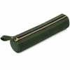 ECHSRT Genuine Leather Pencil Pouch, Classic Cylinder Pen Bag -