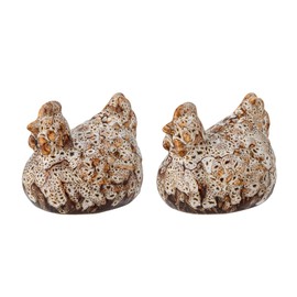 Chicky Brown Stoneware Salt and Pepper Set