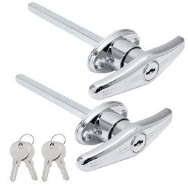 Qjaiune Truck Cap Locking T-Handles 2 Pack Camper Topper Lock, Silver T Handle Canopy Replacement Lock