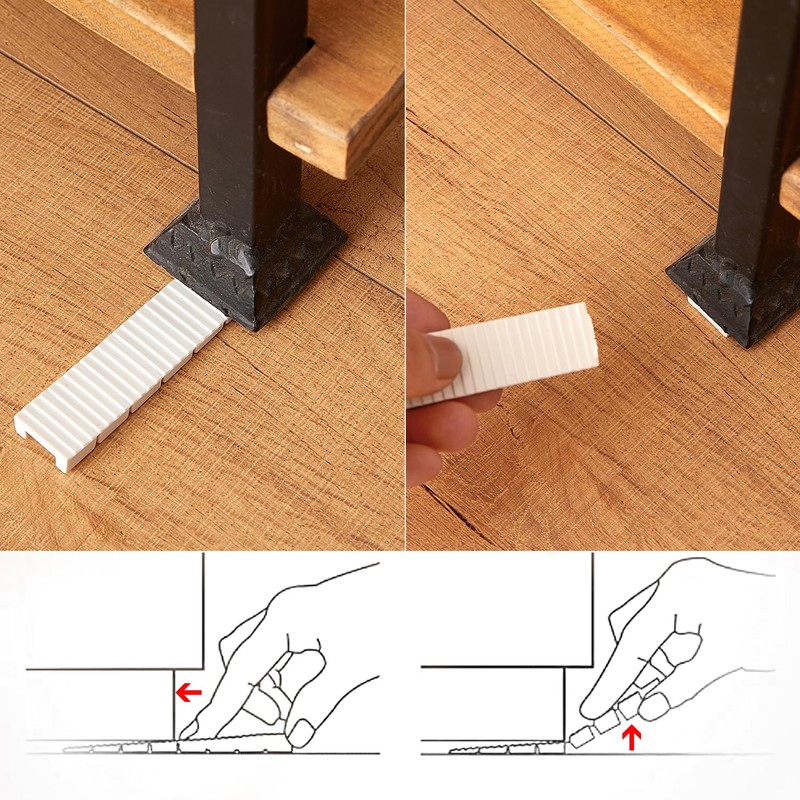 ZZJMCH 12 Pack White Multi Purpose Furniture Plastic Shims for