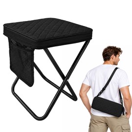 Upgrade Load-bear 267lb Foldable Backpack Stool with Pocket Portable Chair