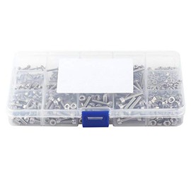 Yosoo 480 Piezas M2 M3 M4 Acero Inoxidable SS304 Cabeza Hexagonal Tapa Tornillos de Cabeza y Tuercas Tornillos de Fijación Juego de Surtido
