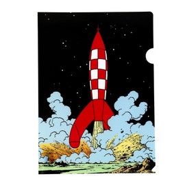 Moulinsart A4 Plastic Folder The Adventures of Tintin The Lunar Rocket Taking Off (15134)