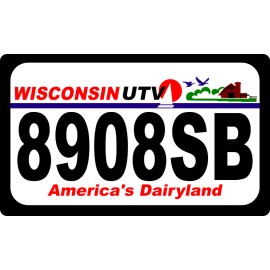 ATV license Plate, Wisconsin ATV License Plate Wisconsin UTV Printed Plate, WI UTV  Aluminum plate Reg number required to ship