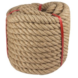 Twisted Manila Rope 1 in x 50 feet Natural Hemp Rope for Docks Railing Nautical Landscaping Crafts Tug of War Marine Tie-Downs Hammock Home Decorating