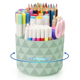 360-Degree Rotating Desk Organizer with Diamond Pattern