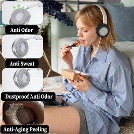 LIQWEI 4 Pcs Headphone Ear Pads Covers, Strechable Black Headphone Earpads Ear Protectors, Headset Ears Cushions for Gym, Training, Aviation, Racing, Gaming Over The Ears Headphones