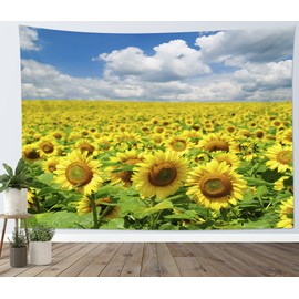 LB Natural Landscape Tapestry, Sunflower, Interior Hanging, Stylish, Multifunctional, Cover, Background, Home Decor, Tapestry, Curtain, Simple, Individuality, Mother's Day Gift, New House Celebration,