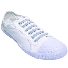 Pack of 20 elastic laces without ties, lightgrey