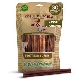 chew-e&tasty Odor Free Bully Sticks 100% Beef Chews - Made & Packaged at Food-Grade Facility - Fully Digestible High Protein, Low Fat Dental Treats