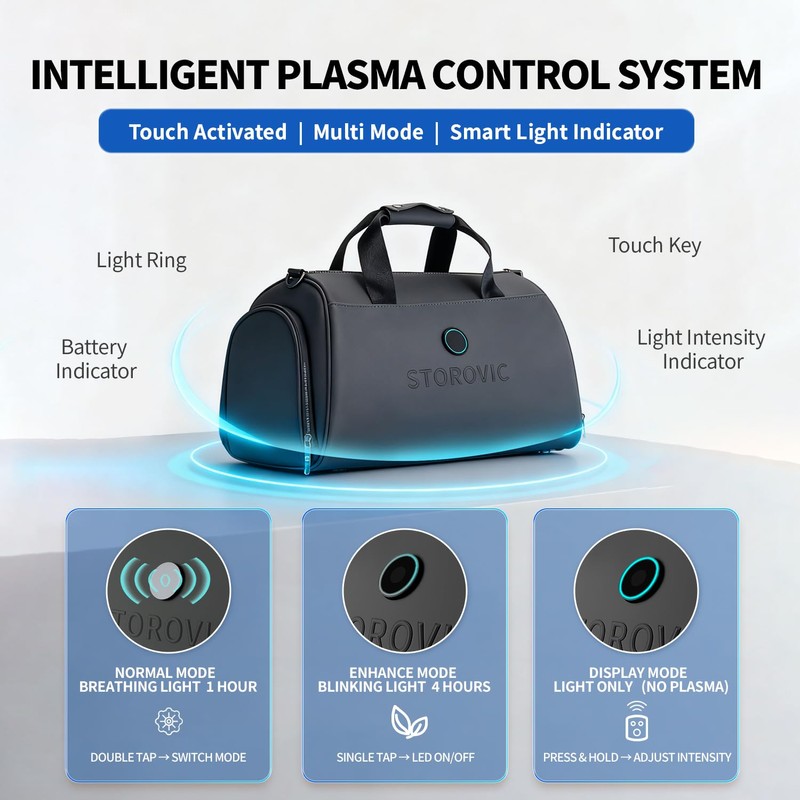 STOROVIC Tech-Driven Deodorizing Gym Bag for Men & Women, 32L