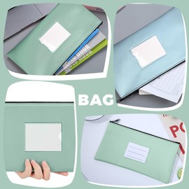 NJCXOLA Pack of 2 Faux Leather Bank Bags 28 x 15.5 cm Wallet for Documents for Business, Household, School