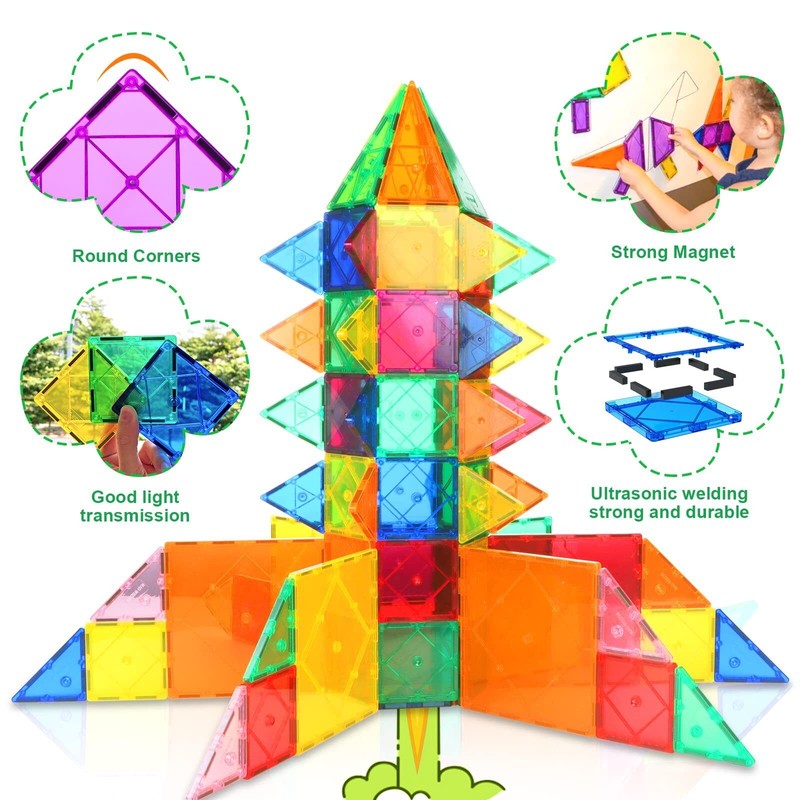 Soyee Magnetic Building Blocks Set for Toddlers STEM Toys Color
