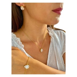 ONDEGO® GOLD Zirkonia Glitzer Strass Set Schmuck Kette Schmuckset Armband Kommunion Ball Abiball Hochzeit Brautschmuck Schmuck für sie