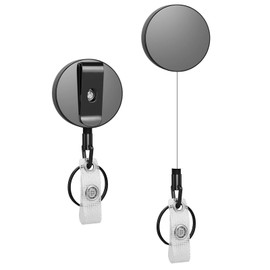 Gdrghe 2 Pack Retractable Lanyard Retractable Keychain Extendable Key chai Keyring Heavy Duty Badge Reel, Metal Build, Reinforced Nylon Cord