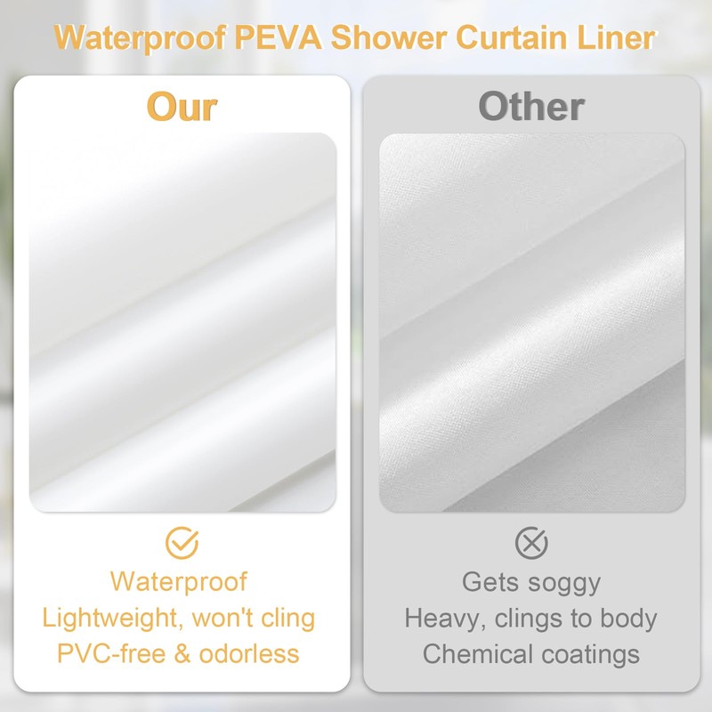 Craidlela 3 in 1 Shower Curtain Set, Grey Waffle Shower