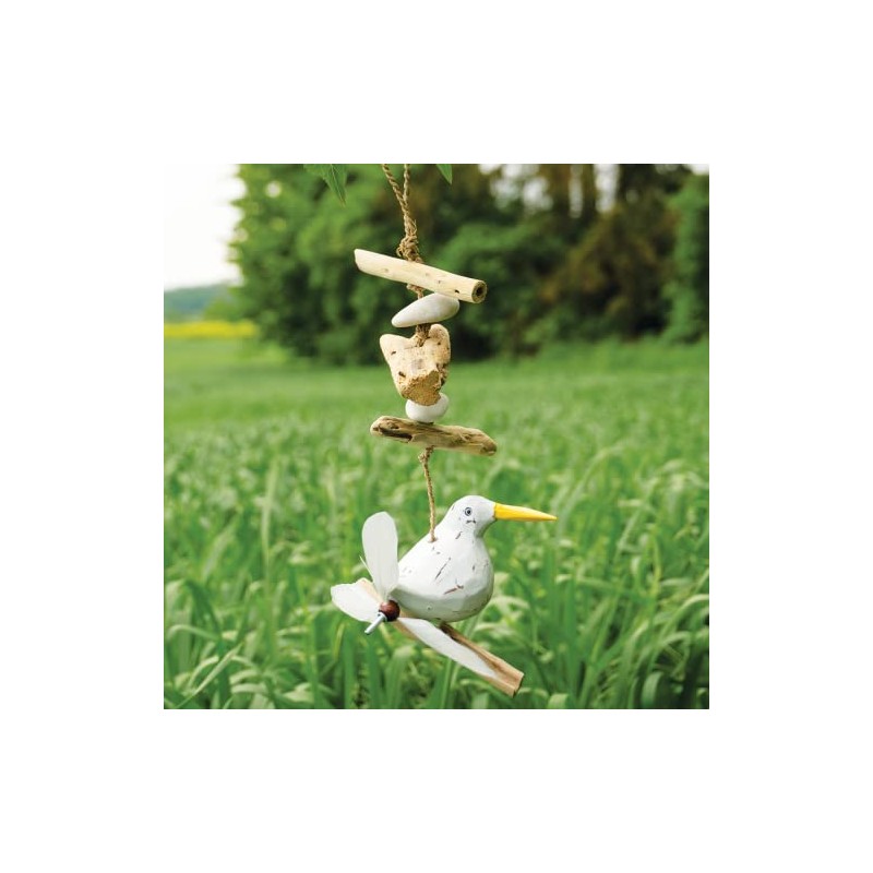 IMAGO Wind Chime Seagull with Propeller, Maritime Garden Decoration Mobile