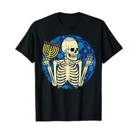Hanukkah Skeleton Menorah Chanukah Jew Bones Men Women Kids T-Shirt