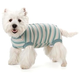 Dog Surgery Recovery Suits, Dog Recovery Suit for Male/Female, E-Collar & Cone Alternative Surgical Suit for Small and Medium Dogs After Surgery, Striped Dog Onesie Pajamas