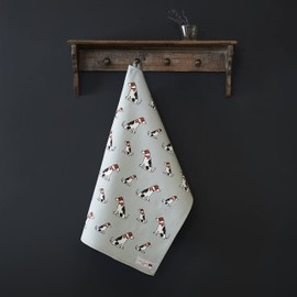 Sweet William Jack Russell tea towel