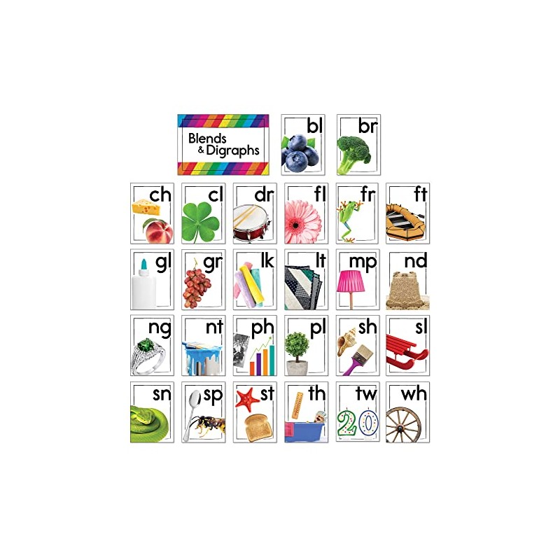 Carson Dellosa Blends and Digraphs Bulletin Board Set—Blend Cards, Digraph