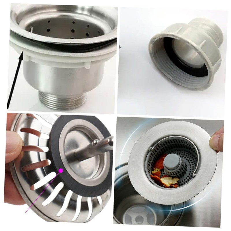 WHAMVOX 5Pcs Sink Drain Strainer Washer Rubber Seal Gaskets for