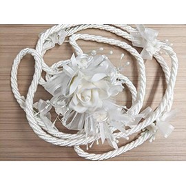 Beautiful Pure All White Intertwine Embellishment Accent Rope Migajon Lazo Wedding Lasso Traditional Lazos De Boda Tradicional Bridal Gift Box Union