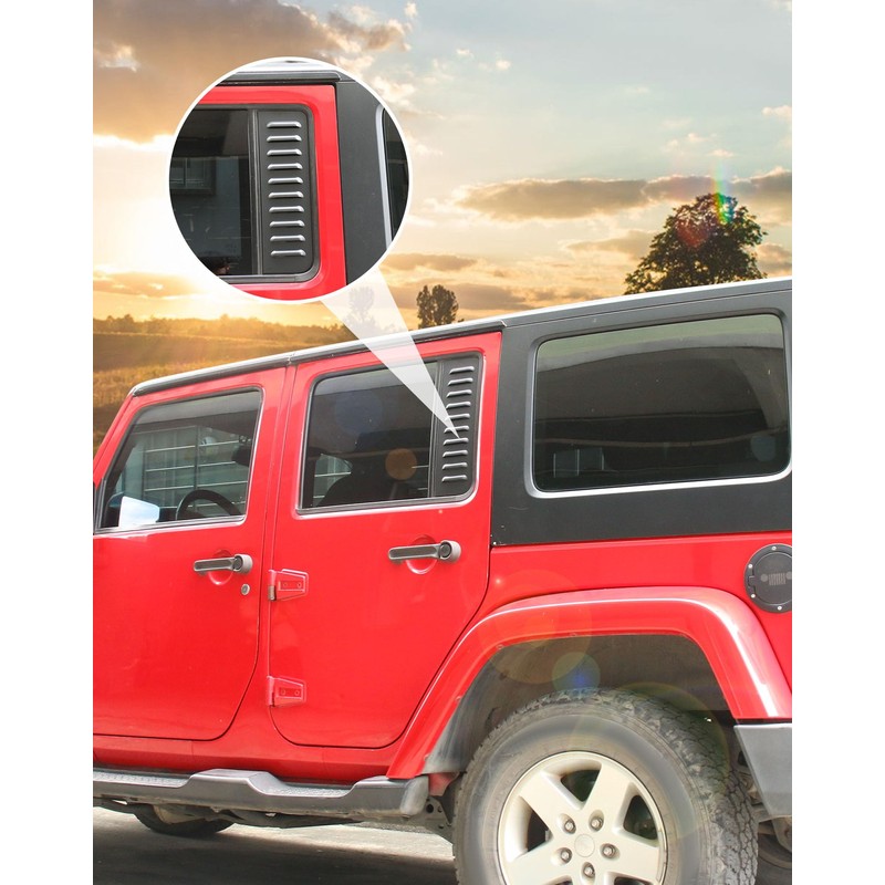 Hoolcar Rear Door Window Decals Aluminum Alloy Glass Panel Cover