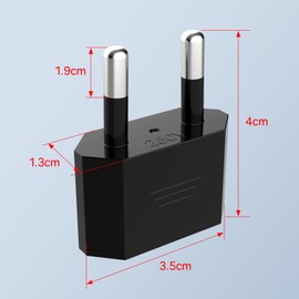 VIEVRE US to EU Adapter, 2 Pin Adapter, USA Germany Plug, Adapter USA, US Adapter EU, America, Mexico, Canada, Egypt, Spain Plug Adapter to EU, USA Adapter Socket (Black)