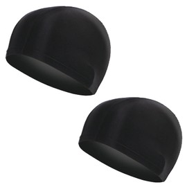 Swimming Cap, 4 Needles, Six Wires, Unisex, Loose Size, For Pools, Hot Springs, Beach, Fitness, Swimming Practice, 2 Pieces, Black
