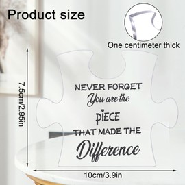 Puzzle Piece Acrylic Plaque, Puzzle-Shaped Plaque Gift, Romantic Engraved Acrylic, Friend Acrylic Plaque Gift for Best Friend Colleagues Teachers Nurses Women Wife Girlfriend and Home Office Decor