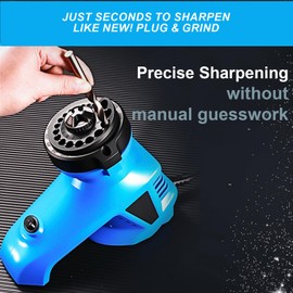 Drill Bit Sharpener, Power Drill Bit Sharpener with Wrench Screwdriver Grinding Wheel For All Bits(1/8''- 15/32''), Twist Drill Bit Sharpener Grinder 130° Standard Drill Bits