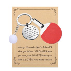 FUSTMW Table Tennis Gifts Keychain Ping Pong Lovers Gifts Ping Pong Player Team Gift Ping Pong Paddle Keychain Sports Keyring (table tennis ky), Table Tennis Ky, Small