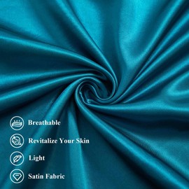 Silk Satin Pillowcase Cal King Size, Teal Silky Soft Cooling Satin-Silk Pillow Cases for Hair and Skin with Envelope Closure, Gift for Women Men, 2 Pack (20x40, Teal)