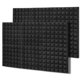 BXI Thick Acoustic Foam Panels, 30 x 30 x 5 cm, Pack of 12 Pyramid Sound-Absorbing Foam, Dense Sound-Absorbing Padding Panels, Recording Studio Foam Absorber, Decorative 3D Wall