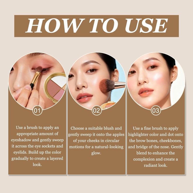 Eye & Cheek Palette - Eyeshadow and Highlighter Makeup, Multifunctional