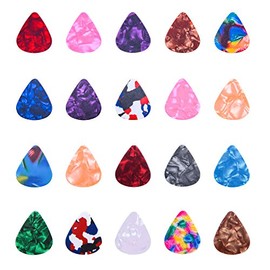 I-MART Stylish Colorful Celluloid Guitar Picks Plectrums for Guitar Bass Ukulele 0.46mm (Pack of 24 - Assorted Colors)
