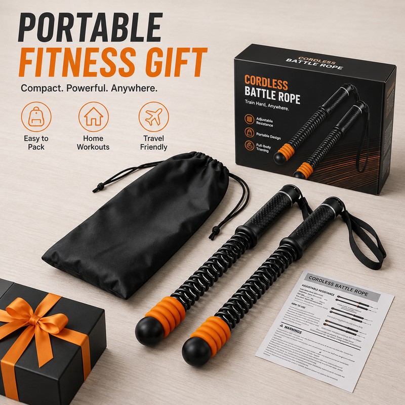 Adjustable Ropeless Battle Ropes for Home Gym Workouts – Portable