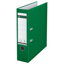 Leitz 180° Folder, Plastic, the Original, DIN A4 Lever Arch File, 8.2 cm, Wide, with Polypropylene Laminated Cover, 180° Mechanism, Highest Stability, Green, 10105055