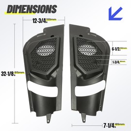 KUAFU 6.5" Door Speaker Pods Assembly Compatible with 2017-2025 Can Am Maverick X3/ X3 Max/Turbo/R Stereo System 6.5 inch Door Speaker Mount Enclosure Panel Black