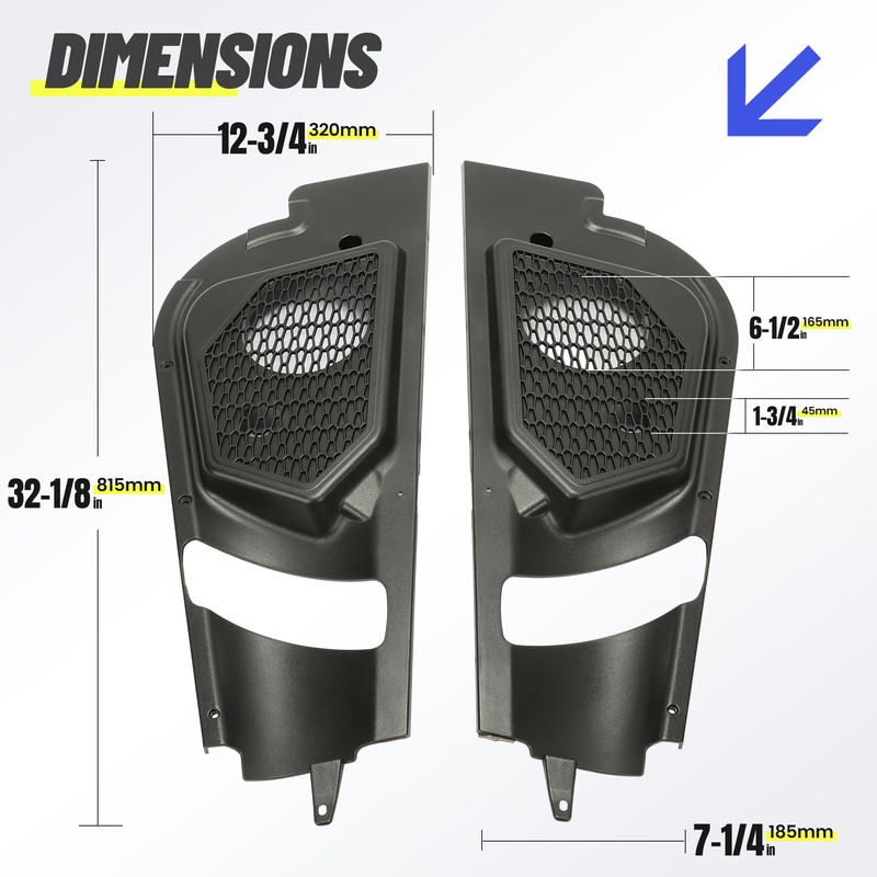 KUAFU 6.5" Door Speaker Pods Assembly Compatible with 2017-2025 Can