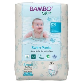 Bambo Nature Premium Swim Nappy Pants | Small Size 7-12 kg | Disposable & Eco-Labelled | Perfect Swimming Nappies for Water Activities | Swim Nappies for Babies